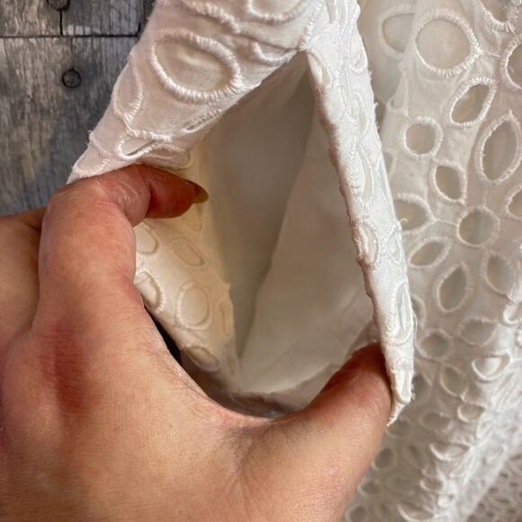 J. Crew Ruffle Jumpsuit in Embroidered Eyelet in White Size 12. - Picture 9 of 13